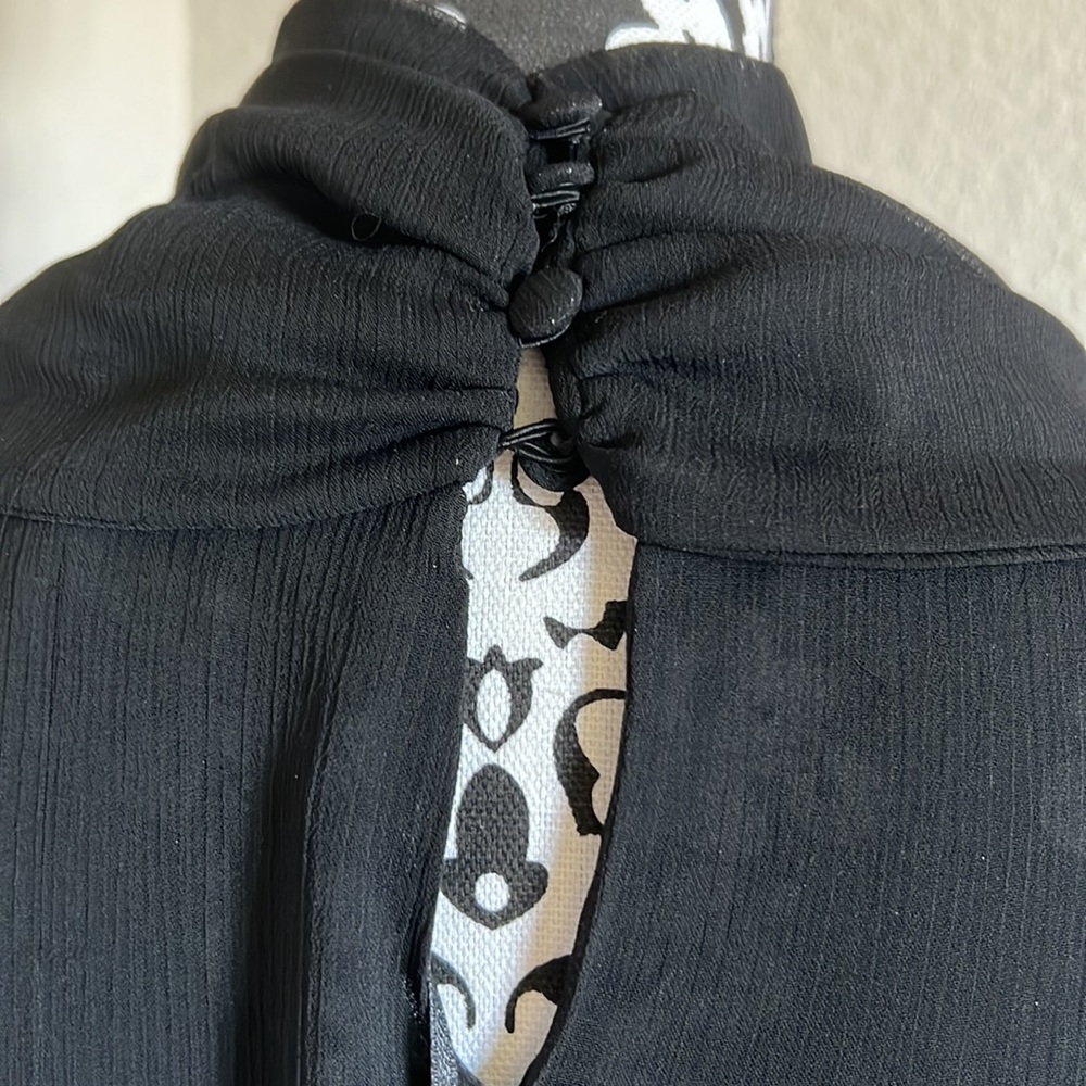 Frank Remme black long sleeve scarf dress NWOT( has a flaw) - Picture 9 of 15